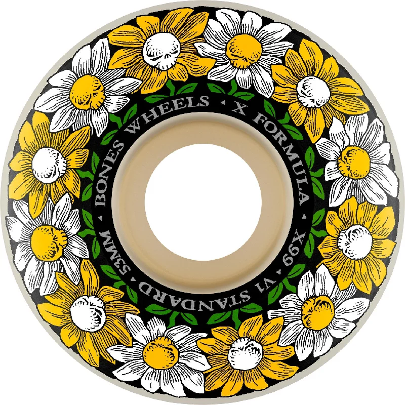 Bones 99a X Formula V1 Pushing Up Daisies Skateboard Wheels - Multiple Sizes