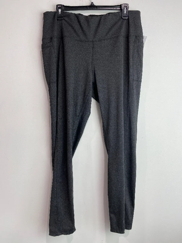 Athletic Leggings By Cmf In Grey, Size: 2x