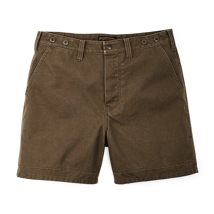 FILSON DRY TIN CLOTH SHORTS IN MARSH OLIVE