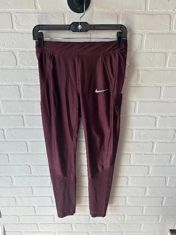 Athletic Leggings By Nike In Brown, Size: 8