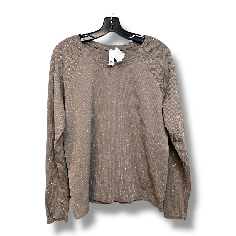 Athletic Top Long Sleeve Crewneck By Athleta In Brown, Size: L