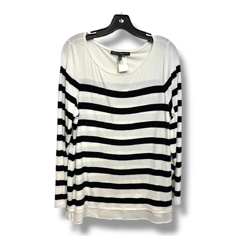 Top Long Sleeve By White House Black Market In Striped Pattern, Size: L