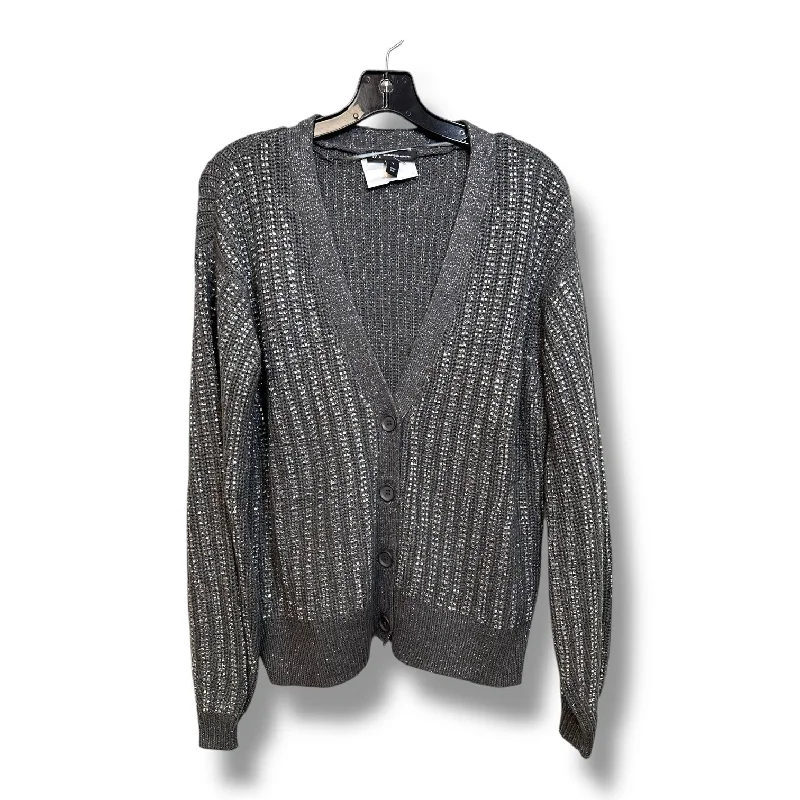 Cardigan By Inc In Grey, Size: L