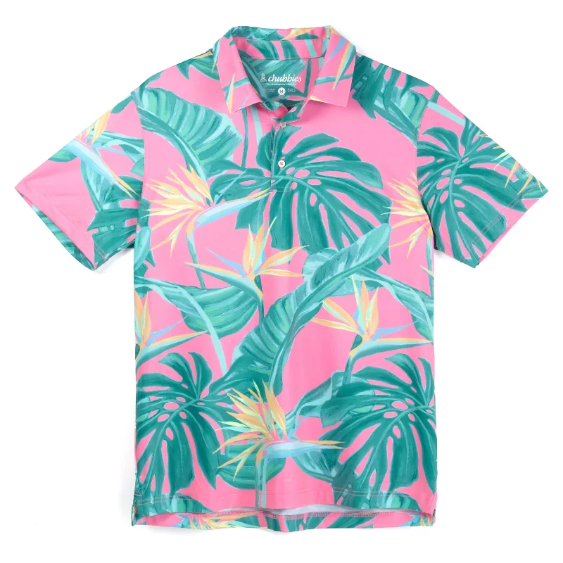 Chubbies The Birds of Paradise Performance Polo Shirt - Bright Pink