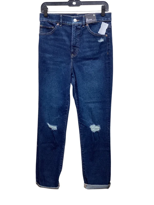 Jeans Straight By Express In Blue Denim, Size: 4