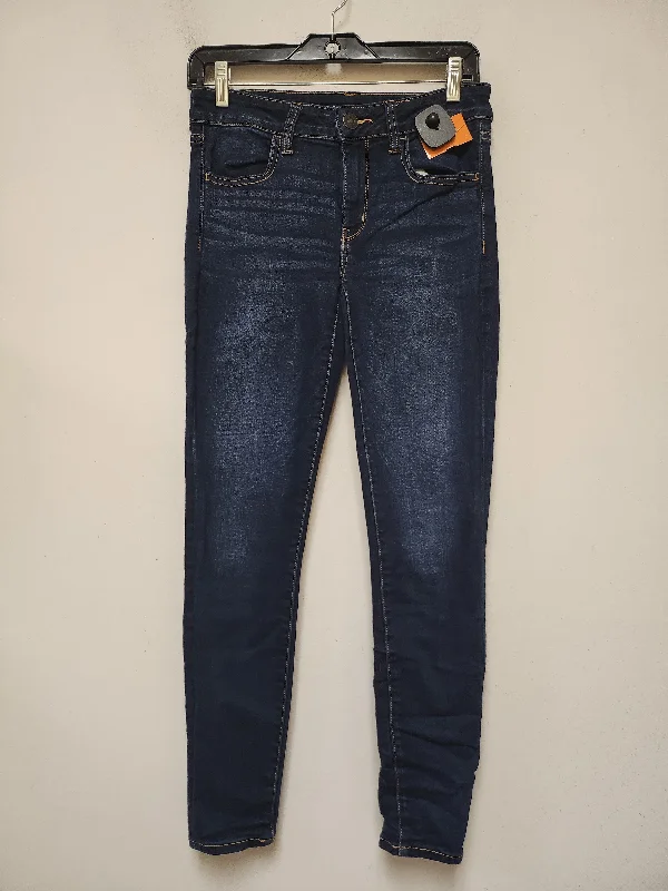 Jeans Skinny By American Eagle In Blue Denim, Size: 6