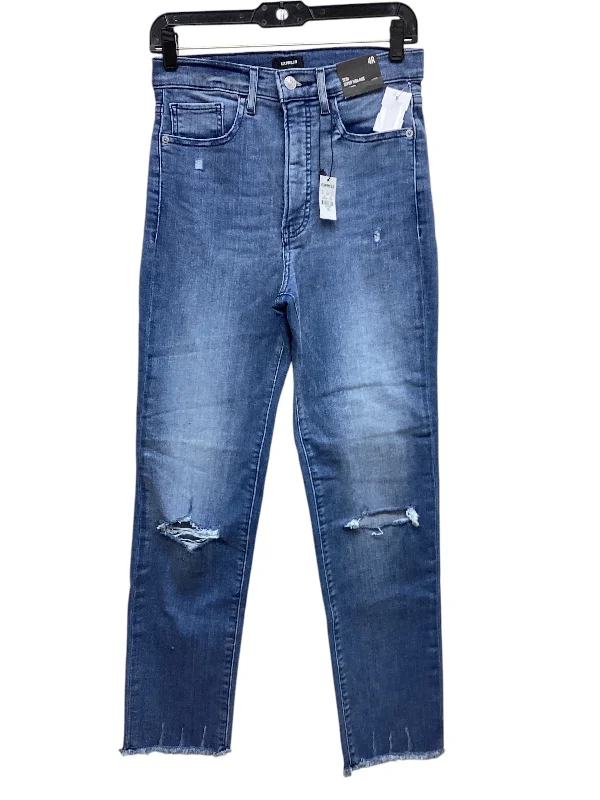 Jeans Straight By Express In Blue Denim, Size: 4