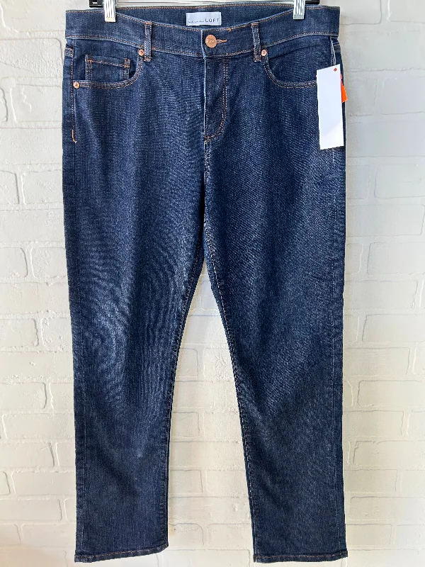 Jeans Straight By Loft In Blue Denim, Size: 10