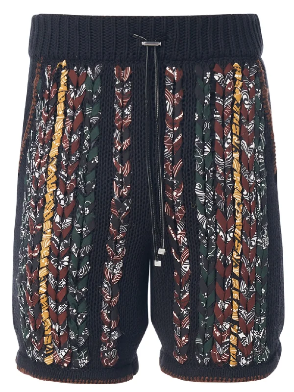 Amiri Braided Bandana Shorts Black