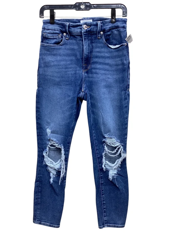 Jeans Skinny By Good American In Blue Denim, Size: 2