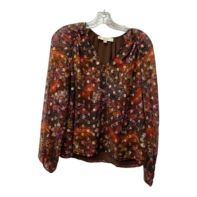 Top Ls By Loft In Maroon, Size:Mp