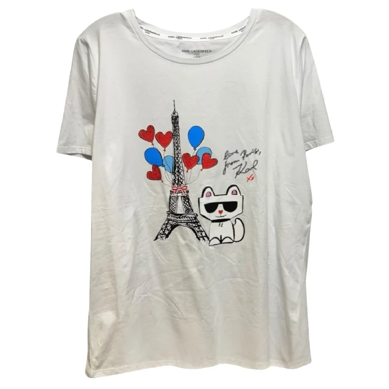 Choupette Balloon Tee Shirt Designer By Karl Lagerfeld In White, Size: L