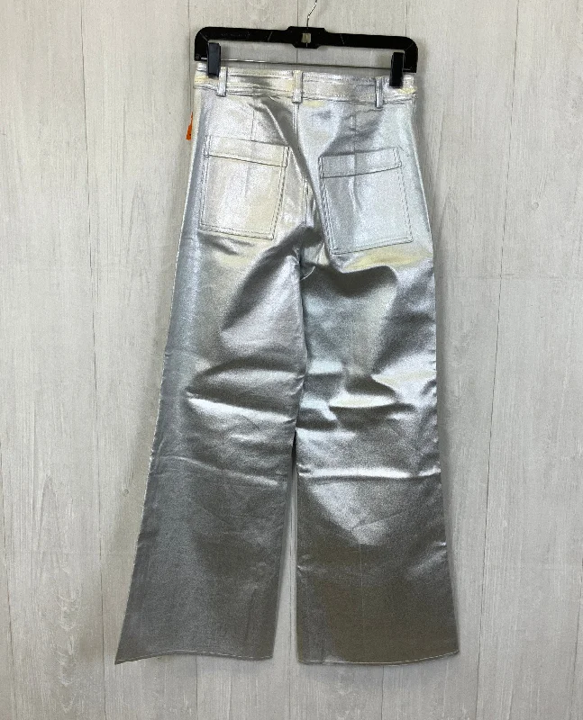 Jeans Wide Leg By Clothes Mentor In Silver, Size: M