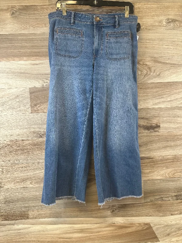 Jeans Wide Leg By J. Jill In Blue Denim, Size: 10