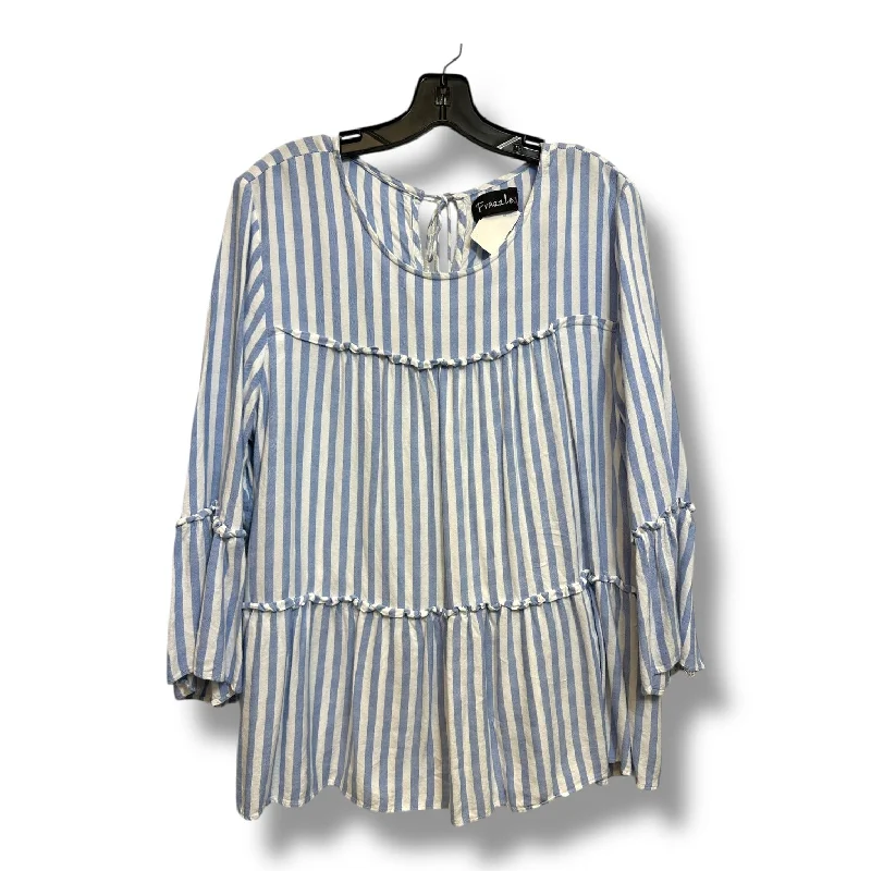 Top Long Sleeve By Clothes Mentor In Striped, Size: M