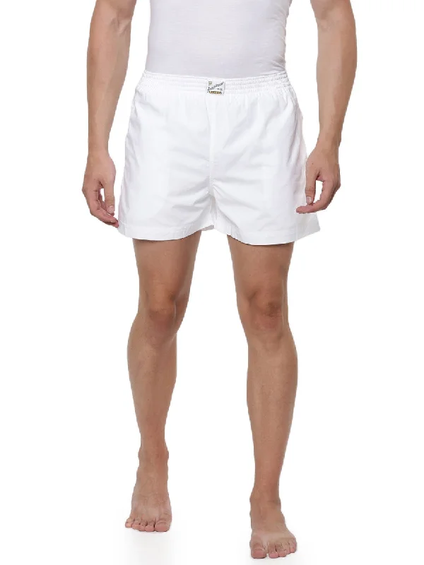 Men White Dhoti Wear 2 in 1 Shorts with Knitted Brief French Draw