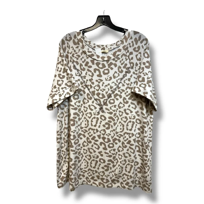 Top Short Sleeve By Oddi In Animal Print, Size: 3x