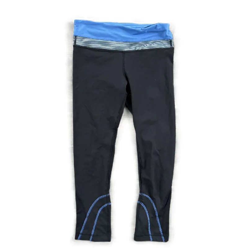 Athletic Leggings Capris By Lululemon In Black & Blue, Size: 4