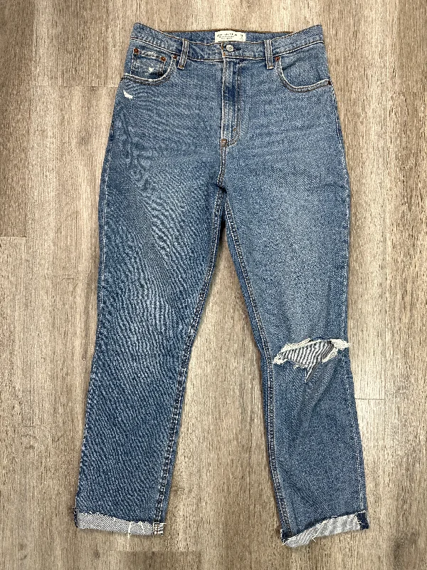 Jeans Straight By Abercrombie And Fitch In Blue Denim, Size: 8