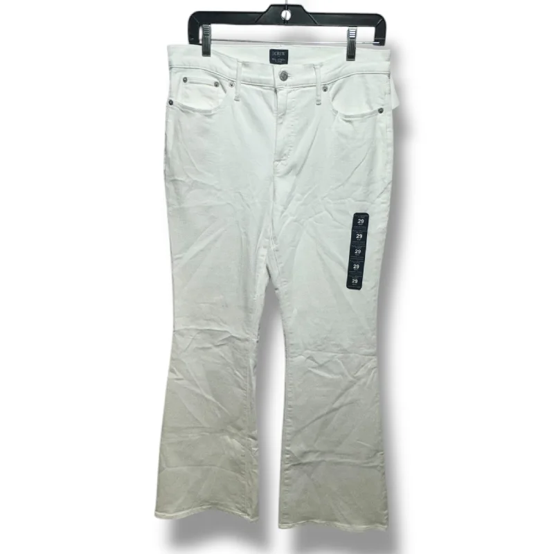 Jeans Flared By J. Crew In White Denim, Size: 8