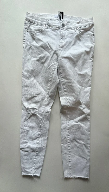 Jeans Straight By Loft In White, Size: 4