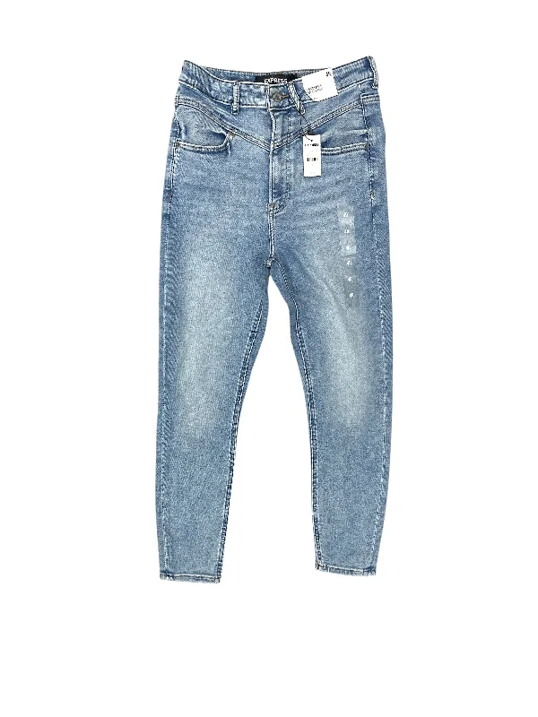 Jeans Skinny By Express In Blue Denim, Size: 4