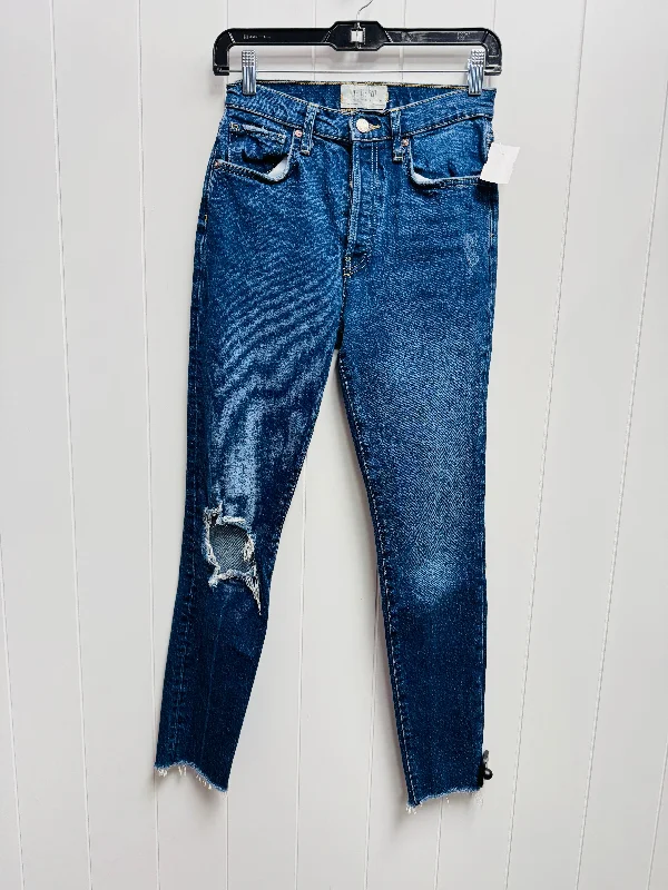 Jeans Straight By Free People In Blue Denim, Size: 4