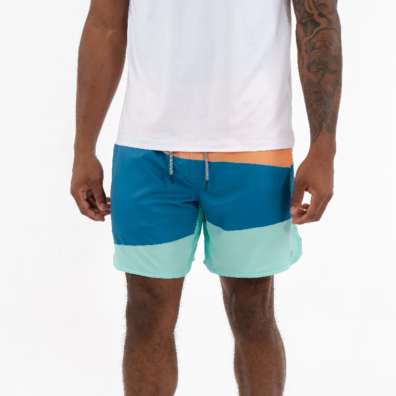 Grit Gym Short | The Rogue Colorblock - Melon/Mariner Blue/Mint Green