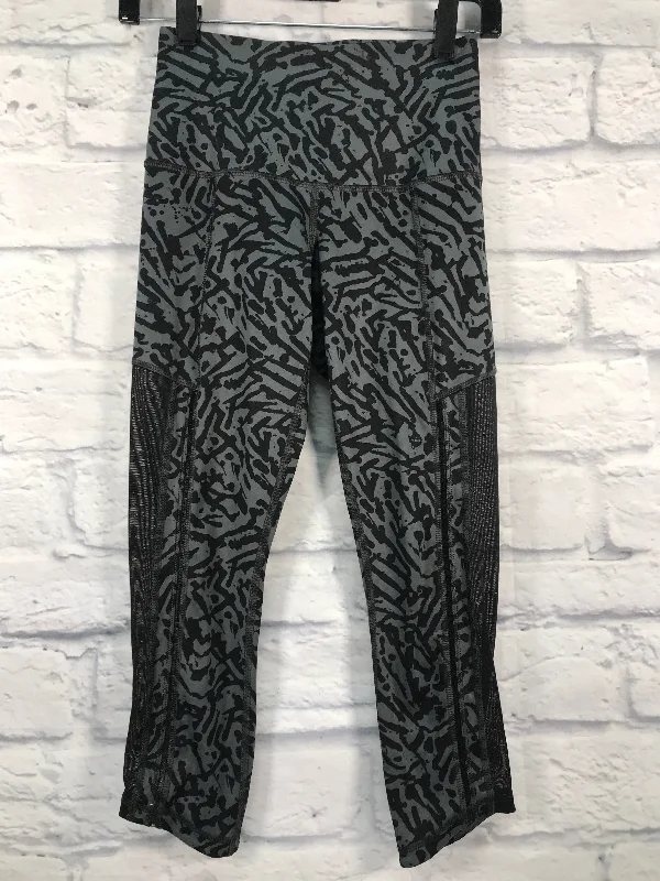 Athletic Leggings By Lululemon In Black & Grey, Size: S