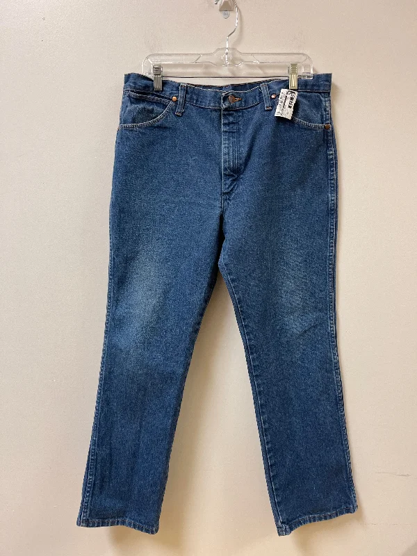 Jeans Straight By Wrangler In Blue Denim, Size: 20