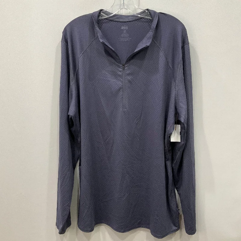 Athletic Top Long Sleeve Collar By Rei In Blue, Size: 3x