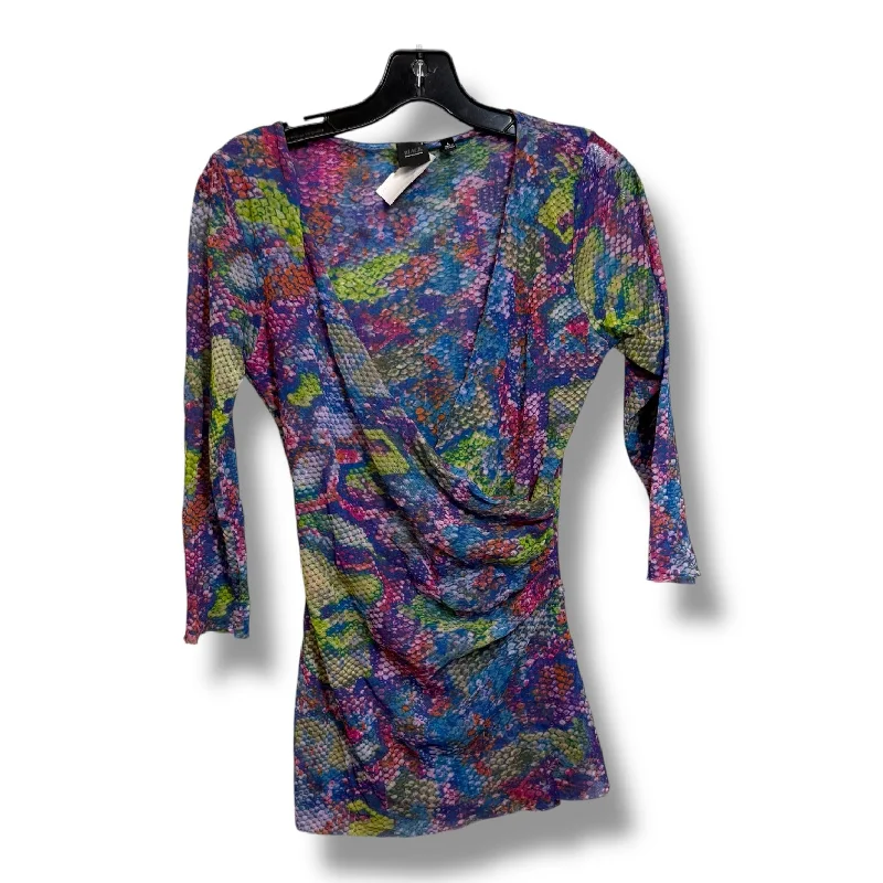 Top Long Sleeve By Saks Fifth Avenue In Multi-colored, Size: L