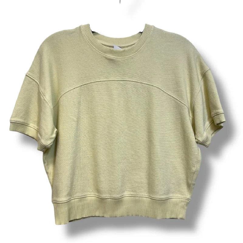 Top Short Sleeve Basic By Madewell In Yellow, Size: S