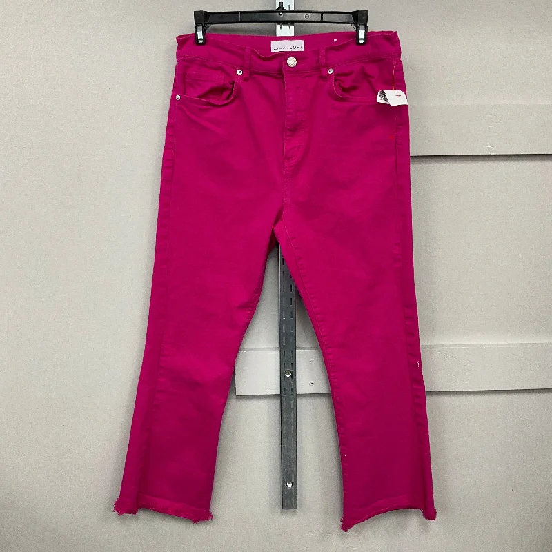 Jeans Wide Leg By Loft In Pink Denim, Size: 6