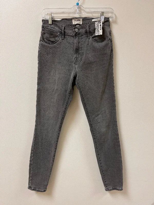 Jeans Skinny By Frame In Grey Denim, Size: 6