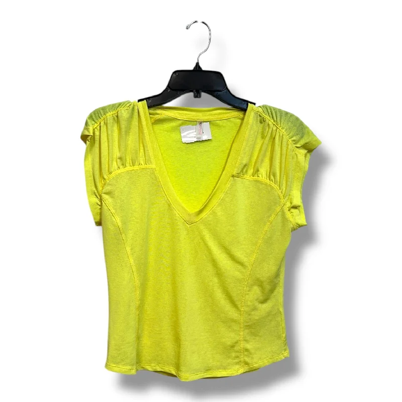 Athletic Top Short Sleeve By Free People In Yellow, Size: M