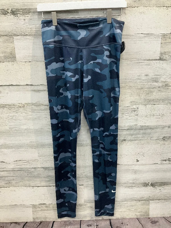 Athletic Leggings By Nike Apparel In Blue, Size: M