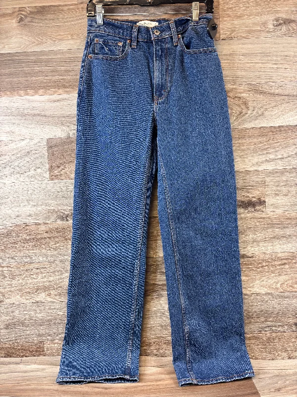 Jeans Straight By Abercrombie And Fitch In Blue Denim, Size: 2