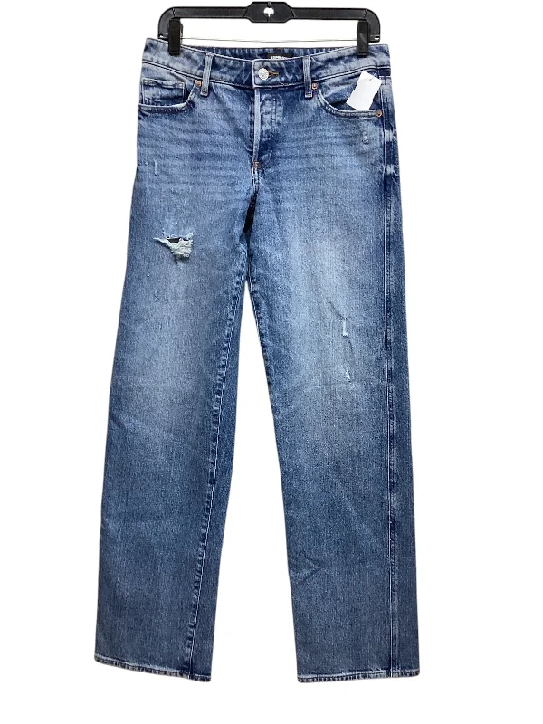 Jeans Straight By Express In Blue Denim, Size: 2