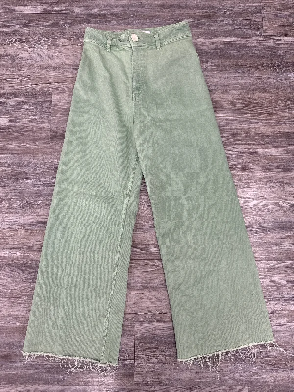 Jeans Wide Leg By Zara In Green, Size: 6