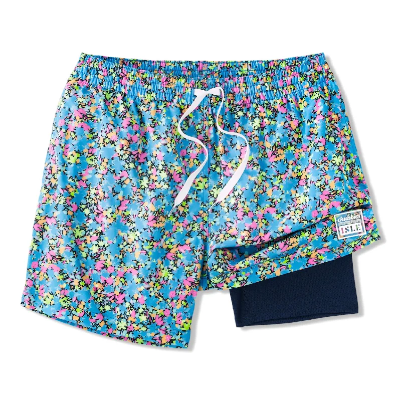 Chubbies 5.5-Inch The Isle x Chubbies Floral Swim Trunks - Bright Blue