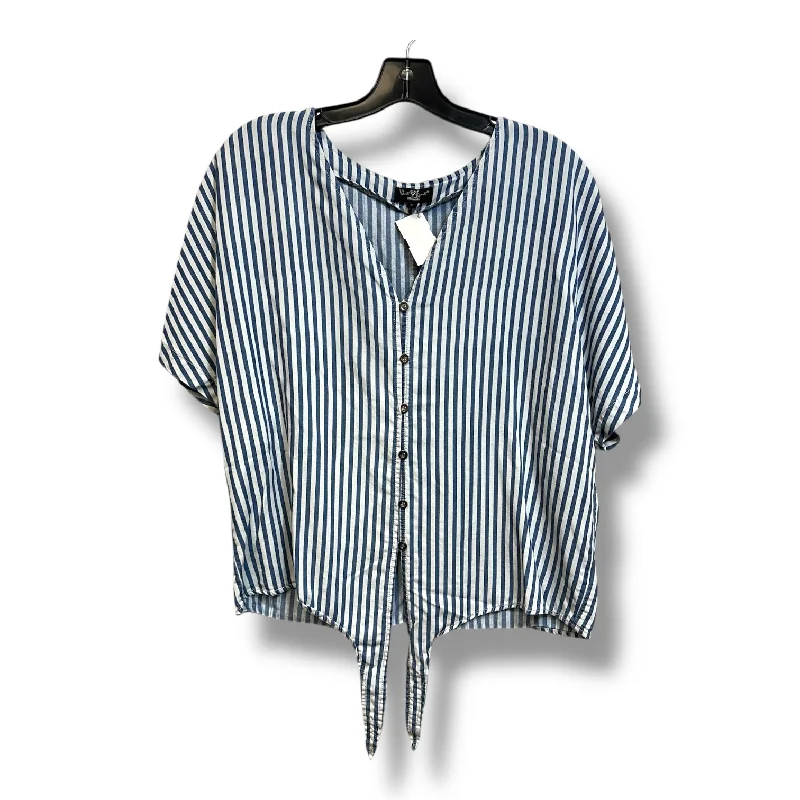 Top Short Sleeve By Velvet Heart In Striped, Size: L