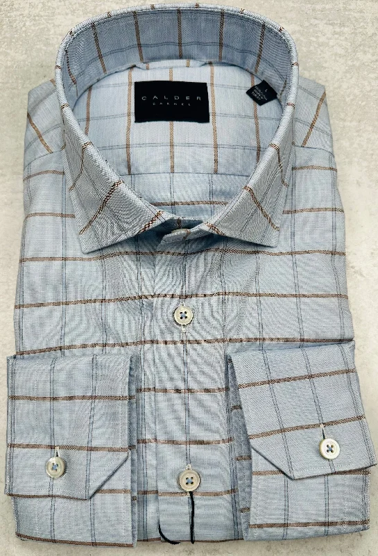 Calder Carmel Luxury Panama Oxford Sport Shirt in Sky Blue