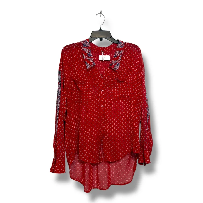 Top Long Sleeve By Free People In Red, Size: L