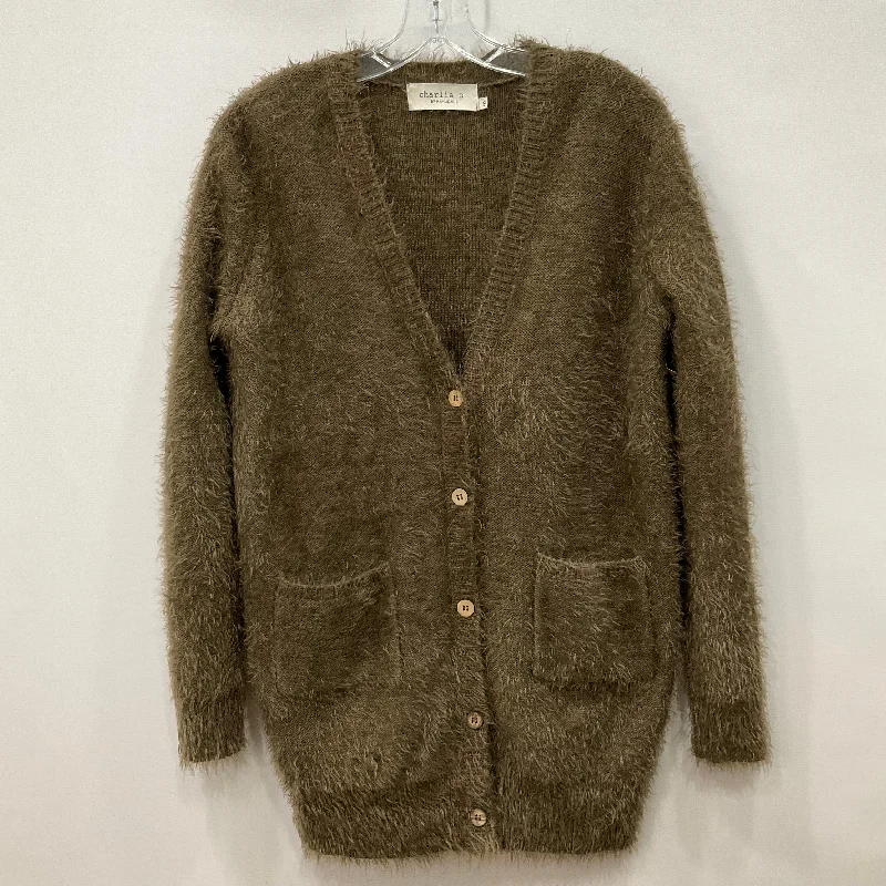 Sweater Cardigan By charlie o In Olive, Size: S