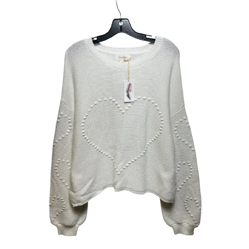 Sweater By Jessica Simpson In White, Size: Xl