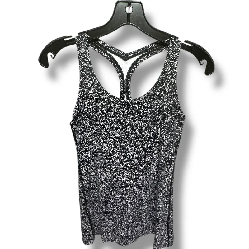 Athletic Tank Top By Lululemon In Black & White, Size: M