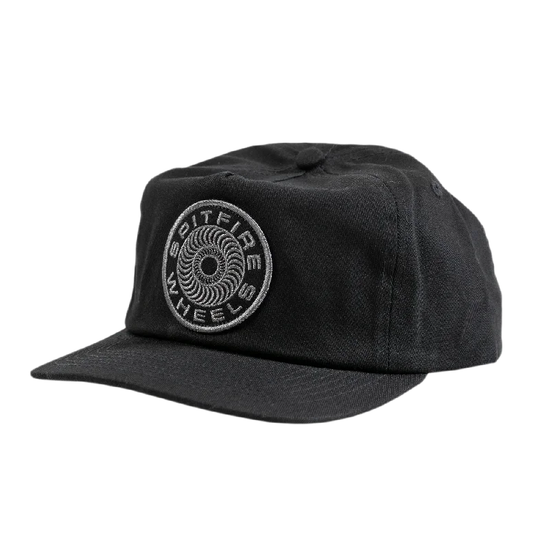 Spitfire Classic 87' Swirl Patch Snapback Hat - Black/Black