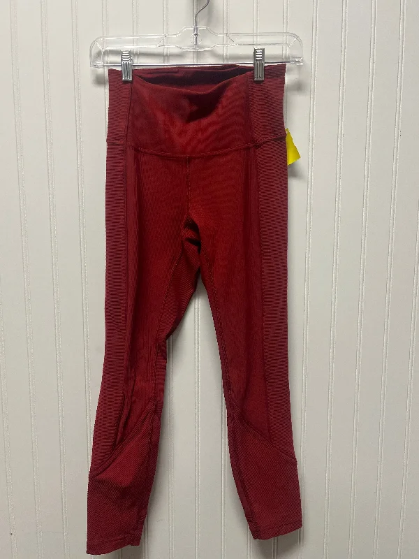 Athletic Leggings By Lululemon In Red, Size: S