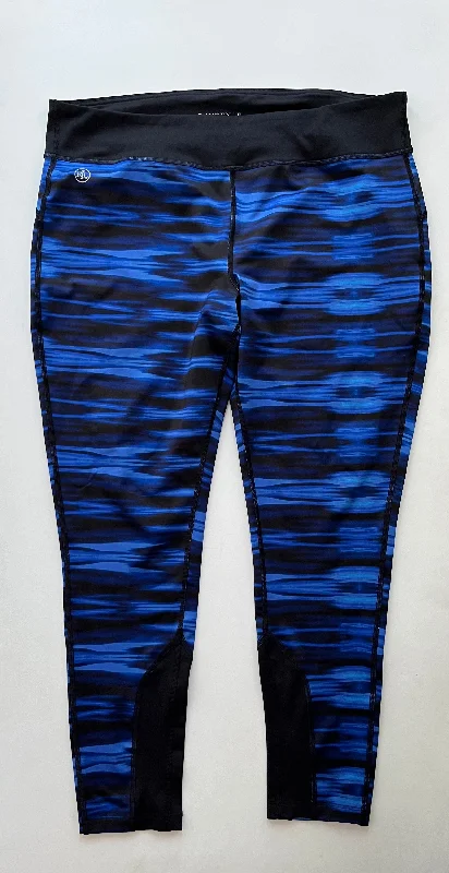 Athletic Leggings By Lauren By Ralph Lauren In Blue Black, Size: Xl